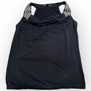 EUC White House Black Market Embellished Halter Tank Top | Size S | Black